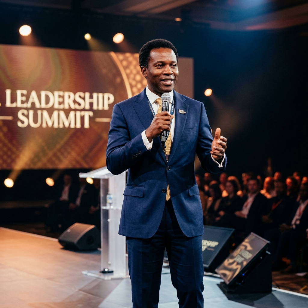 Speaker on stage at the summit